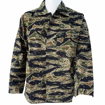 Куртка TCU с Вьетнамскими Тигровыми Полосками, Военная Рубашка в стиле Ретро Второй Мировой войны, Тактический Тренировочный Камуфляжный Камуфляж Для Бега По Полю Боя