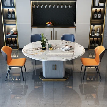 Кухонные обеденные столы из круглого мрамора, Маленькие современные обеденные столы на полу, роскошная мебель для гостиной Esstische Apartment WSW40XP
