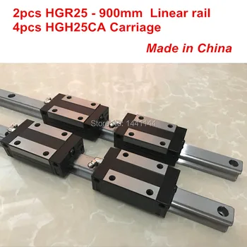 Линейная направляющая HGR25: 2шт HGR25 - 900mm + 4шт HGH25CA линейные детали для каретки с ЧПУ