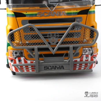 Металлический Передний бампер LESU для 1/14 TAMIYA RC Scania R620 R470 Модель автомобиля с прицепом для тягача