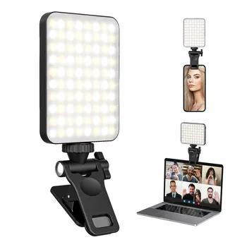 Мини-Зажим для мобильного телефона Selfie Led Light 3000K-6500K с Регулируемой яркостью с Батареей для Смартфонов Iphone Samsung Huawei Xiaomi