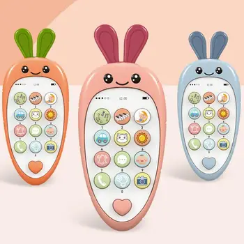 Мобильный телефон для малышей, игровой телефон, Красочная музыкальная игрушка, мобильная игрушка в форме моркови, Обучающий игровой набор, Идеальный подарок для детей