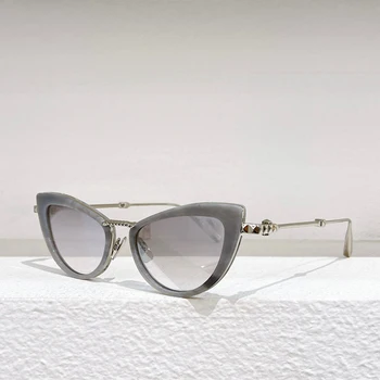 Модные личностные солнцезащитные очки женский люксовый бренд VLS102 ацетатная оправа для кошачьих глаз качественная стеклянная оправа мужские модные трендовые Солнцезащитные очки
