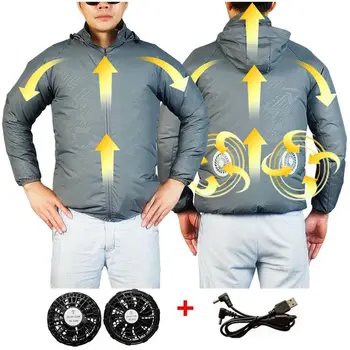 Мужская летняя куртка с USB-вентилятором, одежда для пары, легкая и дышащая куртка для рыбалки, солнцезащитная куртка