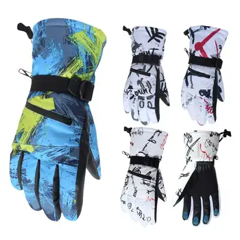 Мужские Женские лыжные перчатки, Сверхлегкие водонепроницаемые зимние теплые перчатки, перчатки для сноуборда, Мотоциклетные зимние водонепроницаемые перчатки с сенсорным экраном