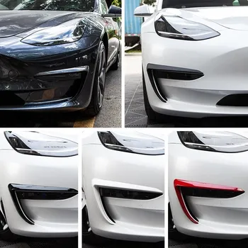 Накладка на лезвие передней противотуманной фары, рамка противотуманной фары, чехол для Tesla Model 3 Y 2023 2022-2017, Карбоновое волокно, ABS, модельные автомобильные Аксессуары