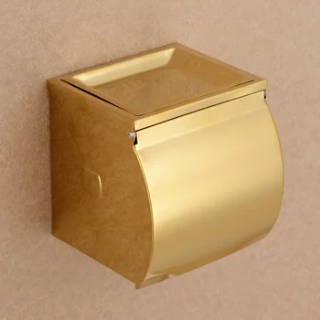 Новая настенная роскошная коробка из нержавеющей стали с золотым держателем туалетной бумаги, золотая салфетка, аксессуары для ванной комнаты-MDP467