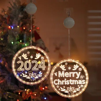 Новая Рождественская атмосфера, украшение, Цветная светоизлучающая буква, подвесная лампа, светодиодная гирлянда, Батарея, Рождественская ночь