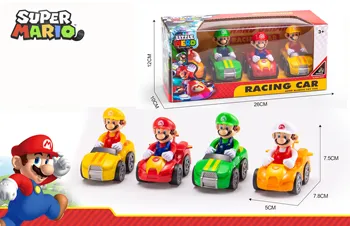 Новейшая оригинальная модель Super Mario для картинга, 4 шт./компл., игрушки-фигурки, автомобиль, Mario Bros Luigi, Аниме, Периферийные устройства, куклы, подарки для детей