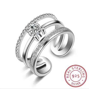 Новое поступление Стерлингового серебра 925 пробы, три ретро кольца для женщин, ювелирные изделия, Модное Открытое Регулируемое кольцо на палец, Бесплатная доставка