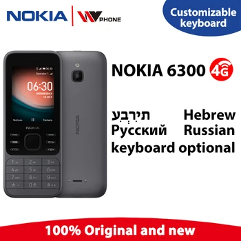 Новый и оригинальный мобильный телефон Nokia 6300 4G Wifi, многоязычный, с двумя SIM-картами, 2,4-дюймовый мобильный телефон KaiOS FM-радио с функцией Bluetooth
