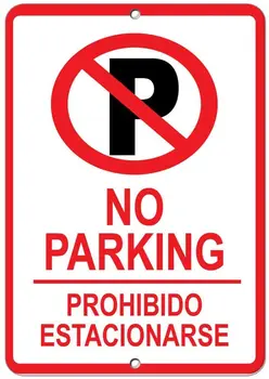 Парковочный плакат No Parking Prohibido Estacionarse 3 Забавный Художественный Декор Винтажный Алюминиевый Ретро металлический жестяной знак 20x30 см