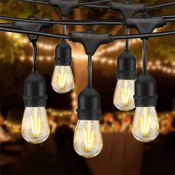 Подключаемые 5 М 10 М Наружные лампы S14, гирлянды, водонепроницаемые светодиодные гирлянды коммерческого класса для свадьбы в уличном саду во внутреннем дворике