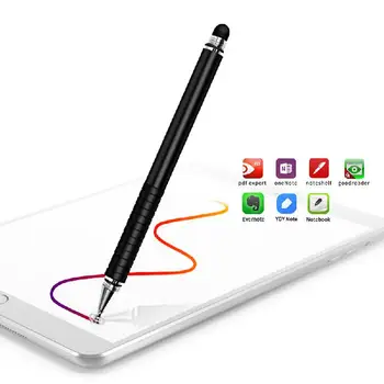 Подходит для мобильного телефона, планшетного компьютера, универсального стилуса, прозрачной присоски, емкостной сенсорной ручки Dual Touch 