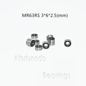 Подшипник 10шт MR63RS 3*6*2.5 (мм) Бесплатная доставка хромированная сталь резиновые уплотненные высокоскоростные детали механического оборудования