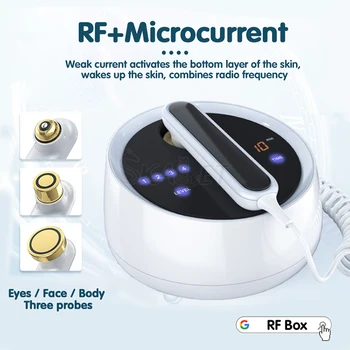 Портативный радиочастотный аппарат для подтяжки кожи лица 3в1 RF & EMS, Лифтинг, Машина для похудения тела