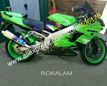 Потерянная цена ZX 9R 00 01 Комплект обтекателя мотоцикла Для Kawasaki Ninja ZX9R 2000 2001 Зеленый Обвес Обтекателя (литье под давлением)