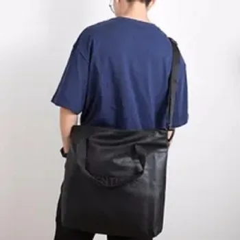 Предметы Первой Необходимости, мужская черная сумка-тоут большой емкости, повседневная сумка через плечо, кожаная женская сумка на плечо, Новая