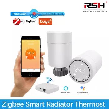 Регулятор температуры Tuya Smart ZigBee 3.0 TRV Термостатический радиаторный клапан Интеллектуальный домашний бытовой постоянный радиатор