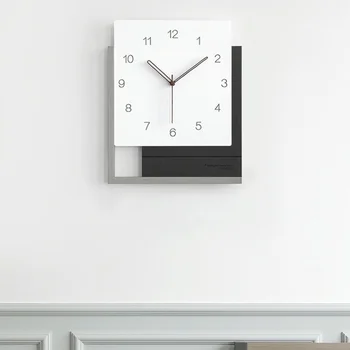 Роскошные часы в скандинавском стиле для гостиной, подвесные настенные современные простые индивидуальности, бесшумное искусство, квадратные настенные часы для гостиной