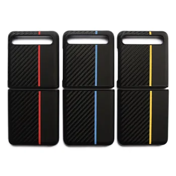 Роскошный чехол из углеродного волокна для Samsung Galaxy Z, флип-чехол для Galaxy Z, флип-чехол для телефона, черный, красный