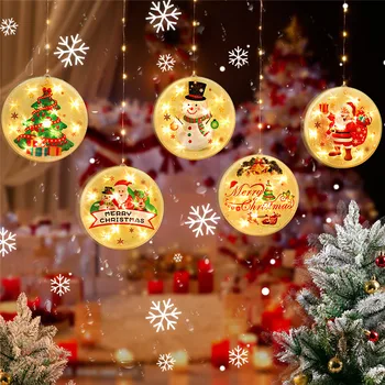 Светодиодные Рождественские Украшения Подвесные гирлянды с питанием от USB, Новогодняя вечеринка, Домашний Декор в помещении, Рождественский Свет, Праздничное освещение