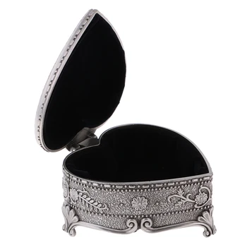 Серебряная шкатулка для ювелирных изделий в форме сердца Для показа ювелирных изделий, хранения ювелирных изделий