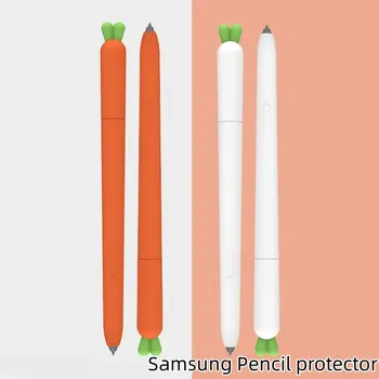 Силиконовый Пенал для Планшета Сенсорный Стилус Чехол Мультяшная Милая Морковка для Samsung Galaxy Tab S6 Lite S7 FE S8 Ultra S9 Plus