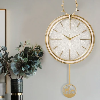Симпатичные кварцевые часы с маятниковым механизмом, Стильные роскошные настенные часы большого формата Relojes De Pared для гостиной, Современный домашний декор Mzy