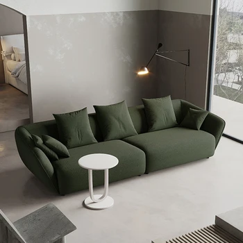 Современный легкий роскошный тканевый диван итальянская сетка красные вставки скандинавская простая комбинация для гостиной дизайнерская мебель