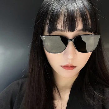 Солнцезащитные очки Yuumi Heizer Для женщин Мужские Черные очки Кошачий глаз MGlasses Шпионская мода Негабаритный Роскошный Дизайнерский бренд Jennie Korea