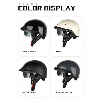 Солнцезащитный велосипедный шлем, мотоциклетный мужской ретро-полушлемник, бейсболка с открытым лицом, шлем K0AF