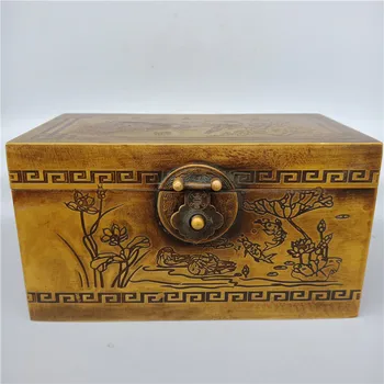 Старинная сорока из чистой Меди, цветущая сливой на второй год Китайской Республики, Медный ящик для хранения ювелирных изделий Hu