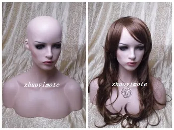 Стеклопластиковый Реалистичный женский манекен с головой манекена, бюст для показа ювелирных изделий из шляпы, солнцезащитных очков, париков, головы манекенов