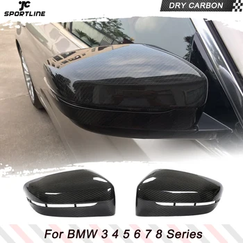 Сухие Крышки автомобильных Зеркал из Углеродного Волокна для BMW 3 4 5 6 7 8 Серий G20 G22 G30 G14 G16 2020-2022 Сменный Стиль Зеркальной Крышки