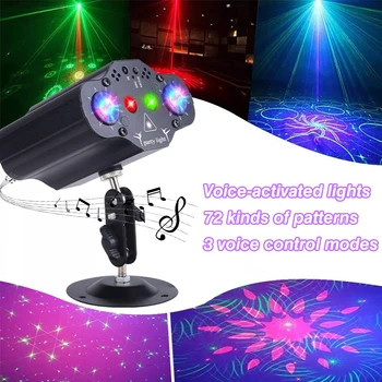 Сценический DJ Party LED Лазерный Проектор С Голосовым Управлением RGB Disco Light Клубная Вечеринка Семейный Праздник Рождественские Декоративные Огни