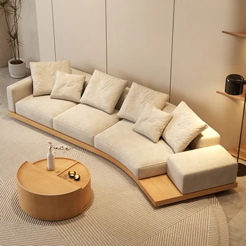 Тканевый диван silent wind arc в японском стиле для гостиной, современная простая большая плоская мебель из бревенчатого дерева креативного дизайна высокого класса