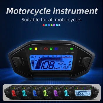 Универсальный Цифровой спидометр для мотоцикла, тахометр, приборная панель, 10000 об/мин, измеритель приборной панели, светодиодный дисплей для 1,2,4 цилиндра
