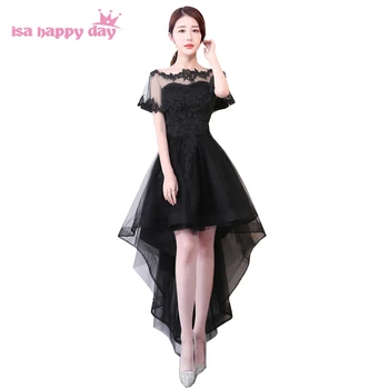 черные вечерние платья цвета слоновой кости с коротким передом и длинным задом с высоким низким подолом, платья для вечеринок, женское платье 2020, элегантное женское платье H4141