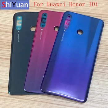 Черный Синий красный Для Huawei Honor 10i HRY-LX1T Задняя крышка батарейного отсека, дверца корпуса, замена задних стеклянных деталей