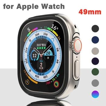 Чехол из алюминиевого сплава для Apple Watch ultra 49 мм, Титановый цветной чехол для iwatch серии 8, TPU + Защита бампера из сплава для ultra 49