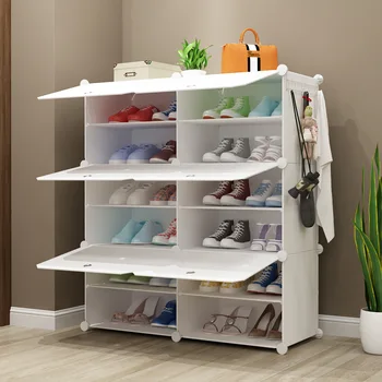 Чистый Белый Новый Многослойный Шкаф для Обуви из смолы Living Simple Простая Сборка DIY Оптом Пластиковый Простой Шкаф Для Обуви