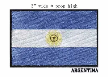 Широкий флаг Аргентины с вышивкой 3 дюйма, изображающий Солнце с улыбающимся лицом, означающим энтузиазм